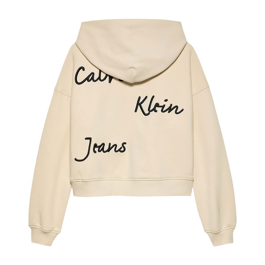 Handwriting Logo Hoodie felpa con cappuccio da bambina Calvin Klein | CKIG0IG02747CKS